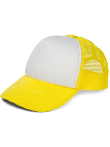 styleBREAKER Mesh Cap in Weiß-Gelb