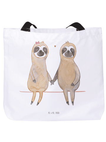 Mr. & Mrs. Panda Tasche Faultier Pärchen ohne Spruch in Weiß