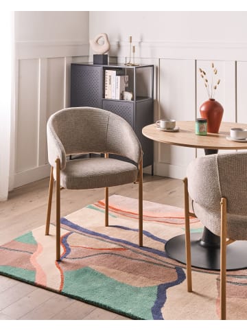 Beliani 2er-Set Esszimmerstuhl ZANE in Beige/Braun