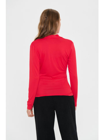 SAINT TROPEZ Langarm-Hemd ViggaSZ Gerade Passform in Chinese Red