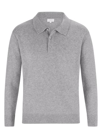 CASH-MERE.CH Poloshirt Langarm in Grau