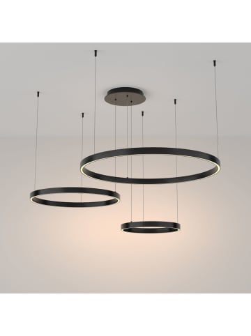 Licht-Erlebnisse Kronleuchter EEK G Ø 80 x (T)10 cm in Schwarz