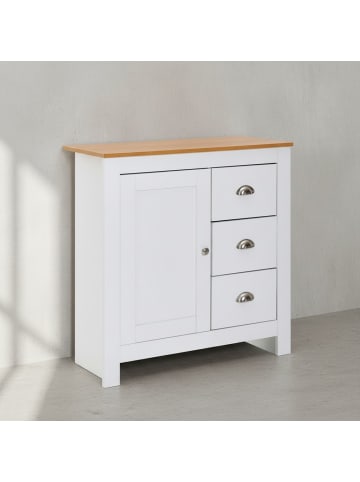 KADIMA DESIGN Moderne Schubladenkommode, Eiche-Finish, 3 Schubladen, 2 Türfächer