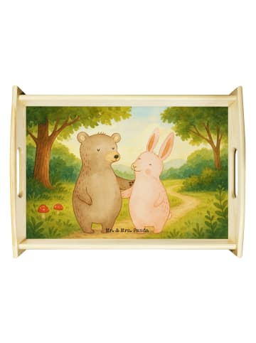 Mr. & Mrs. Panda Tablett Bär und Hase Umarmen Design ohne Spruch in Weiß