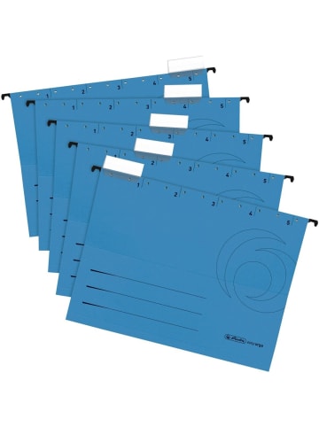 Herlitz Hängemappe 230g/qm blau Packung mit 5 Stück