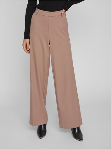 Vila Stoff Hose High Waist Wide Leg VIVARONE in Braun