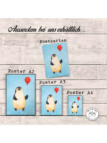 Mr. & Mrs. Panda Bild Pinguin Luftballon ohne Spruch in Eisblau