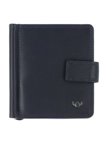 Golden Head Polo Geldbörse RFID Schutz Leder 10 cm Geldscheinklammer in marineblau
