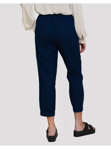 Threadbare Stoffhose THB Rosewood Linen Trouser in blau-schwarz