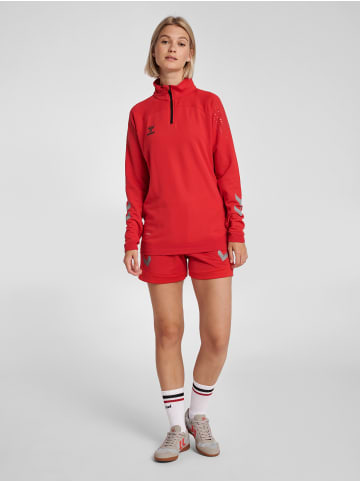 Hummel Halbreißverschluss Sweatshirt Hmllead Damen in TRUE RED