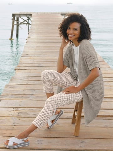 Heine Long-Strickjacke in hellgrau