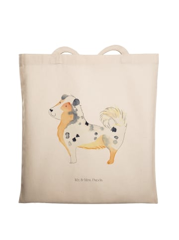 Mr. & Mrs. Panda Tote Bag Hund Australien Shepherd ohne Spruch in Creme