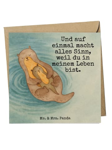 Mr. & Mrs. Panda Grußkarte Otter Kind Design mit Spruch in Weiß