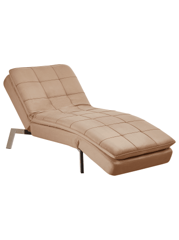 Beliani Chaiselongue LOIRET in Braun/Silber - (W) 179 x (H) 93 x (L) 76 cm