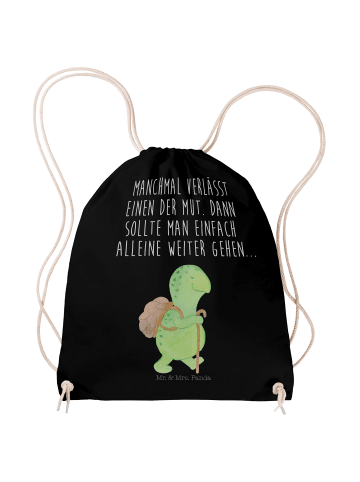 Mr. & Mrs. Panda wander rucksack Schildkröte Wanderer mit Spruch in Schwarz