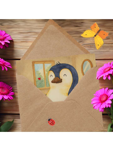 Mr. & Mrs. Panda Klappkarte Pinguin Diät Design ohne Spruch in Weiß