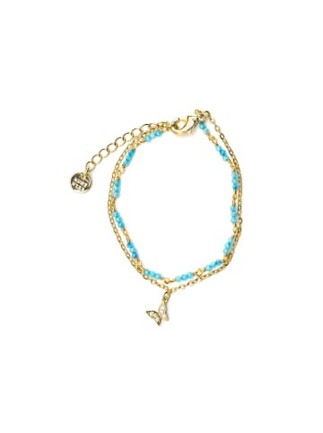 Luxenter Armband mit blauem Kristall, 18 Karat vergoldet – Zinli