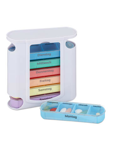 relaxdays 10x Pillendose in Weiß/ Bunt