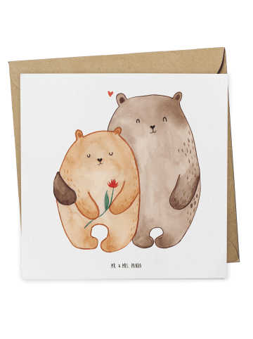 Mr. & Mrs. Panda Deluxe Karte Bären Liebe ohne Spruch in Weiß