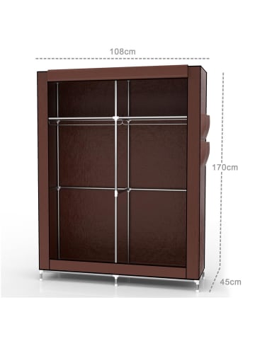 Intirilife Stoffschrank 108x170x45 cm in KOKOS BRAUN