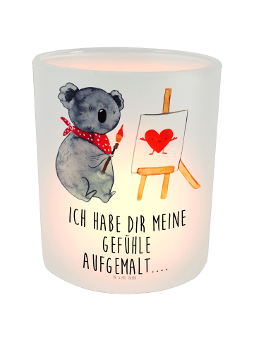 Mr. & Mrs. Panda Windlicht Koala Künstler mit Spruch in Transparent