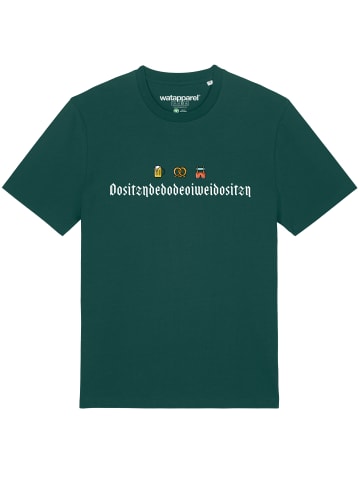 wat? Apparel T-Shirt Dositzndedodeoiweidositzn in Dunkelgrün