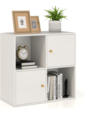 COSTWAY Bücherregal 4 Fächer 60 x 29 x 60 cm in Weiß