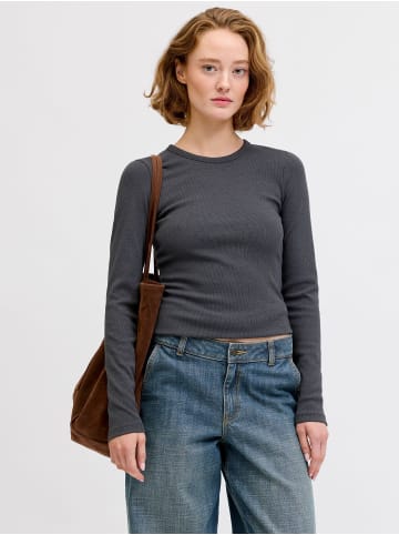 JJXX Langarm-T-Shirt in Dark Grey Melange