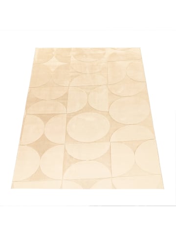 KADIMA DESIGN Teppich Kurzflor waschbar Unifarben Struktur Wohnzimmer in Beige