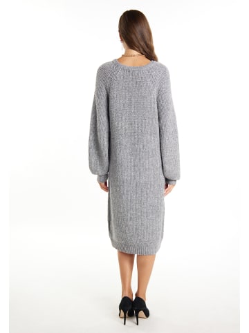 faina Damen Strickkleid in Grau Melange Silber