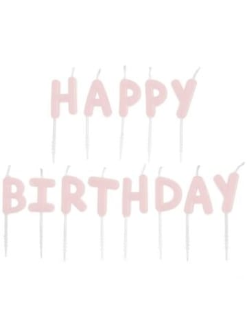 Rico Design Nonbook - Kerzen Happy Birthday, Rosa