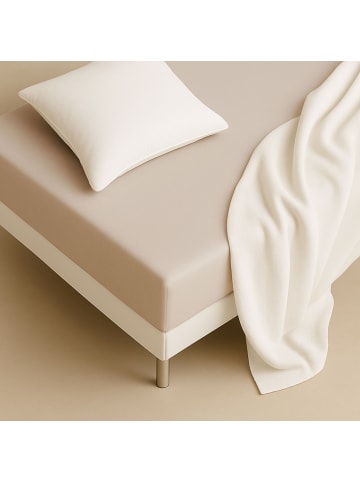 Schöner Wohnen Kollektion Spannbettlaken FLAT 1 in Beige