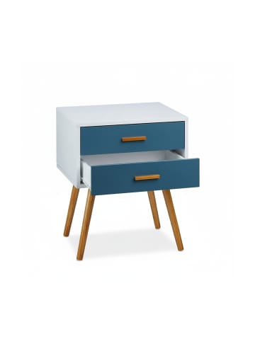 relaxdays 2 x Beistellschrank in Weiß-Türkis - (B)41 x (H)58 x (T)48 cm