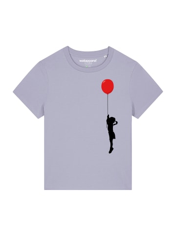 wat? Apparel T-Shirt Mädchen mit Luftballon (print) in Lavender