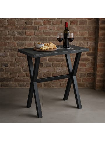 DUBI Möbel Bartisch LOTTE in Marmor-Optik - (B)120 x (H)105 x (T)60 cm