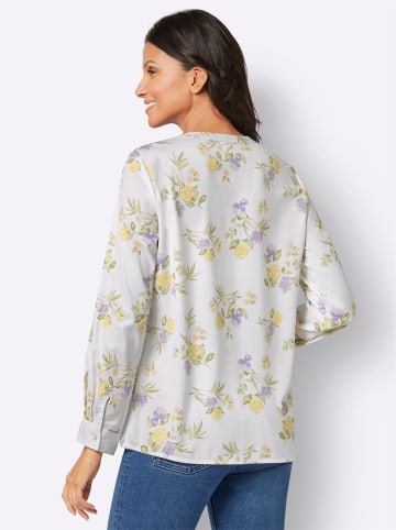 Sieh an! Langarmbluse in champagner-flieder-bedruckt