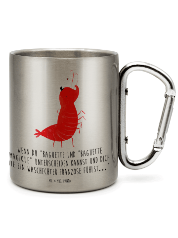 Mr. & Mrs. Panda Thermobecher Edelstahl Garnele Franzose mit Spruch in Silber