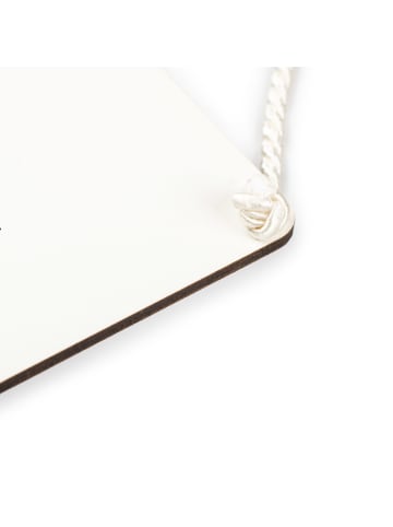 Mr. & Mrs. Panda Schild Faultier Zufrieden mit Spruch in Weiß