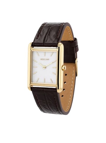 Noelani Quarzuhr Edelstahl 316L, IP gold in braun