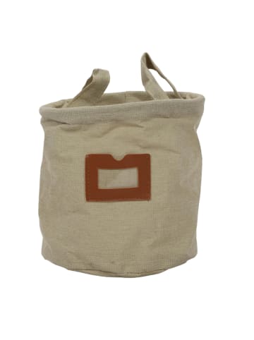 Home&Styling Collection Materialkorb mit Fenster und Griffen in Beige, Ø 16 cm