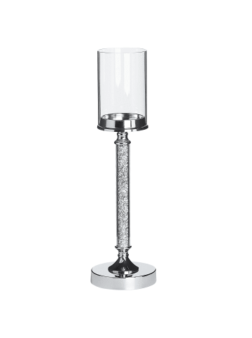 Beliani Kerzenständer ABBEVILLE in Silber - (W) 13 x (H) 48 x (L) 13 cm