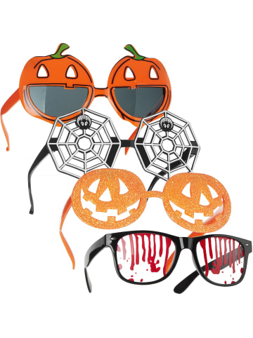tectake 4er Mix-Set Kostüm-Accessoires Halloweenbrillen Vielseitiges 4er-Set: Vier einzi