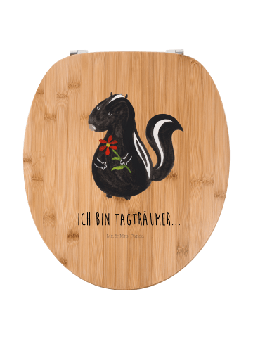 Mr. & Mrs. Panda Motiv WC Sitz Stinktier Blume mit Spruch in Braun