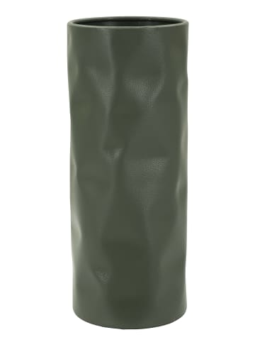 Mauro Ferretti Dunkelgrüne Metallvase 12x12x30 cm