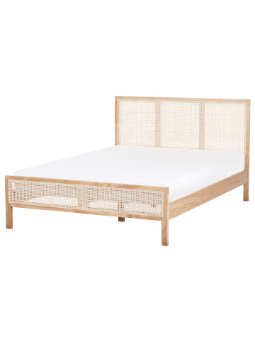 Beliani Doppelbett SALERNAS in Braun - (W) 146 x (H) 100 x (L) 206 cm