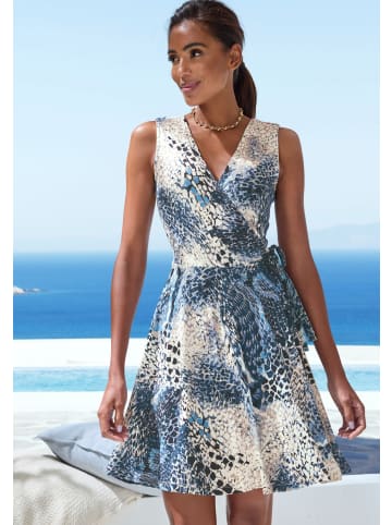 LASCANA Jerseykleid in blau bedruckt