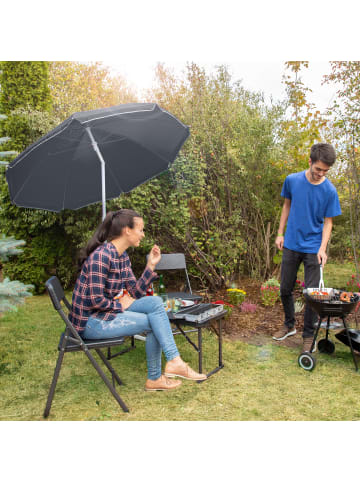 relaxdays Sonnenschirm in Grau - Ø 180 cm
