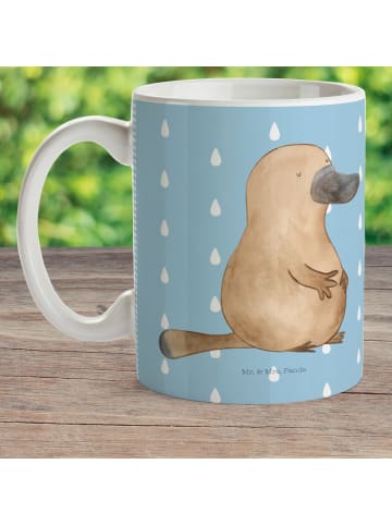 Mr. & Mrs. Panda Becher Schnabeltier Mut ohne Spruch in Blau Pastell