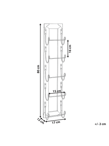 Beliani Handtuchhalter NEUSA in Braun/Schwarz - (W) 17 x (H) 80 x (L) 12 cm