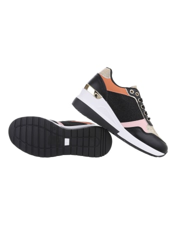 Ital-Design Freizeitschuh in Schwarz und Gold